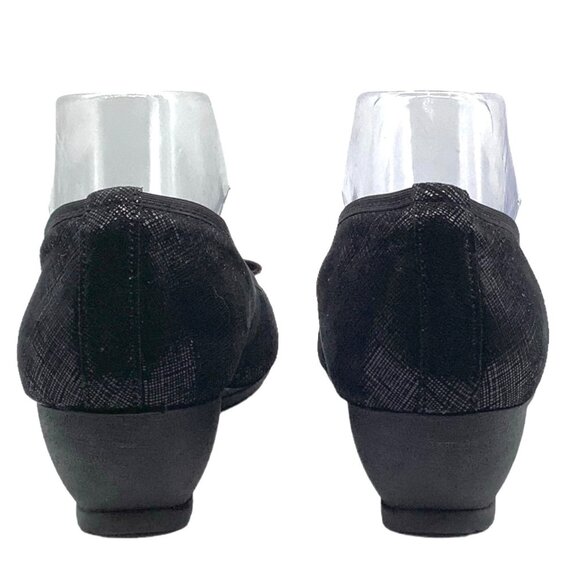 MUNRO AMERICAN 8W 8 Wide Randa Crosshatch Wedge Pump Heel Metallic Sparkle Black - Picture 5 of 11